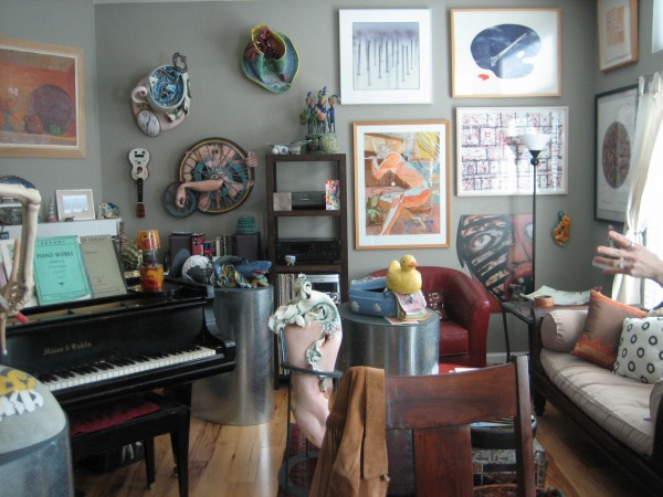Linda Fitz Gibbon's living room/art gallery, Davis, CA