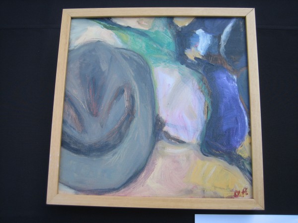 Hat and Eggplant, David Post, Acrylic on Canvas